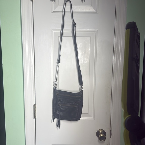 Embrazio Black Supple Leather Small Crossbody Bag Boho Gypsy 8”H x 7”L x 1”W - Picture 2 of 10